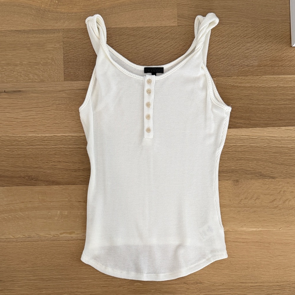White Thermal Twisted-Strap Tank